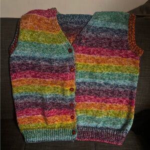 Colorful Striped Knit Vest